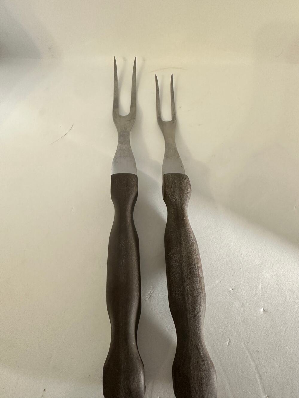 VTG Cutco Meat Turning Fork Set 1726 & 1727 Made USA Dark Brown Handles